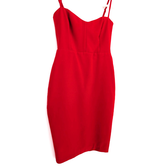 Nookie x Revolve Allure Red Bodycon Stretch Mini Dress Medium Glam Sexy Holiday - Picture 4 of 9